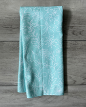 Load image into Gallery viewer, Aqua Doodle Floral Towel