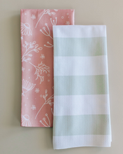 Load image into Gallery viewer, Greige and Cream Stripe Towel