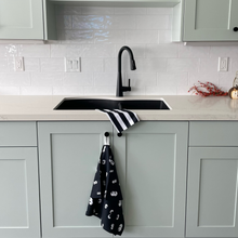 Load image into Gallery viewer, Black and White Bold Stripe Washcloth