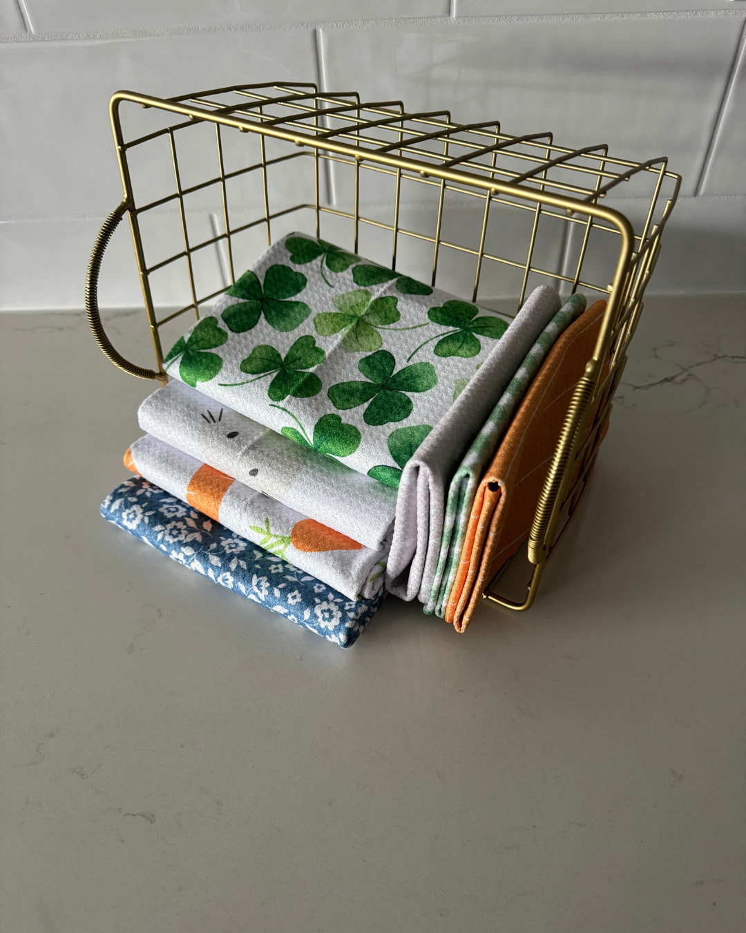 Spring Green Gingham Washcloth
