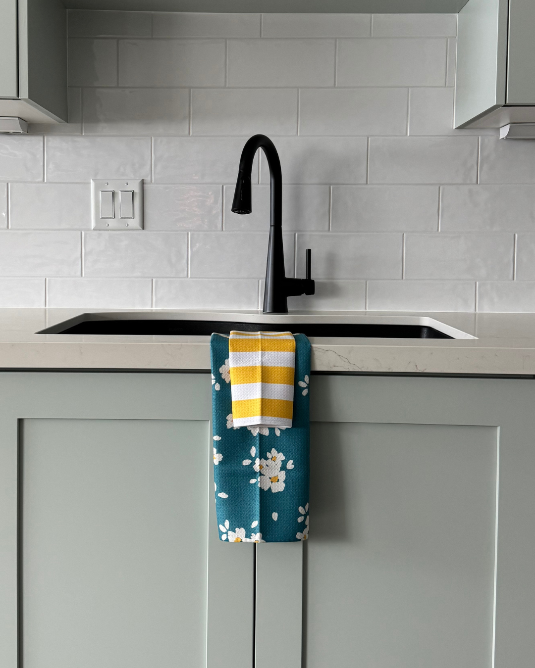 Yellow and White Bold Stripe Washcloth