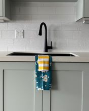 Load image into Gallery viewer, Yellow and White Bold Stripe Washcloth