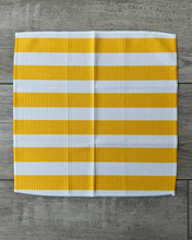 Load image into Gallery viewer, Yellow and White Bold Stripe Washcloth