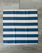 Load image into Gallery viewer, Navy and Cream Bold Stripe Washcloth