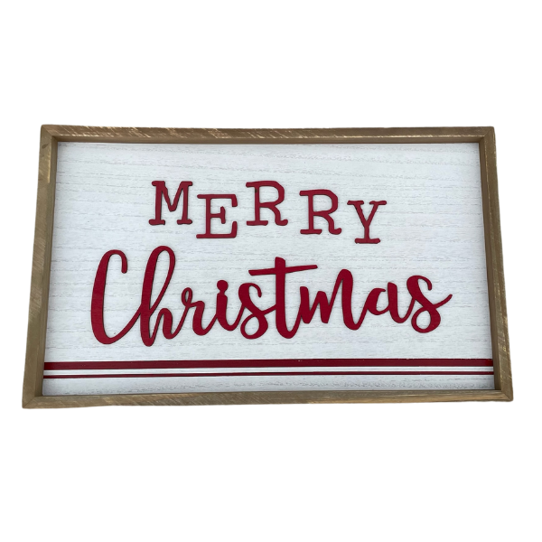 Merry Christmas Distressed Wooden Frame Sign