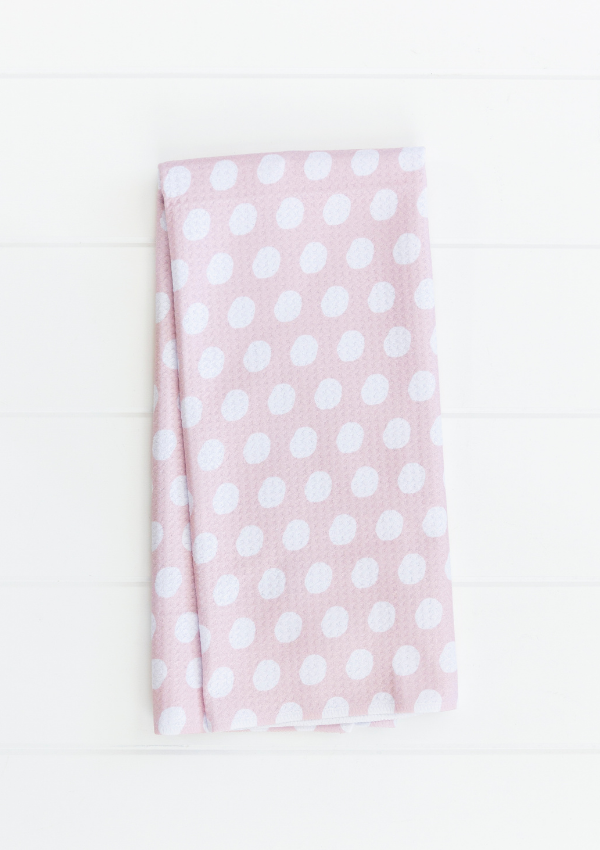 Pink Polka Dot Towel Happy Bright Shop