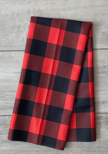 Load image into Gallery viewer, Red and Black Buffalo Plaid Towel