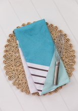 Load image into Gallery viewer, Teal Geometric Towel
