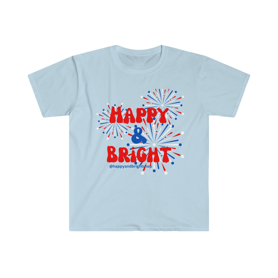 Happy & Bright Firework Unisex Softstyle T-Shirt