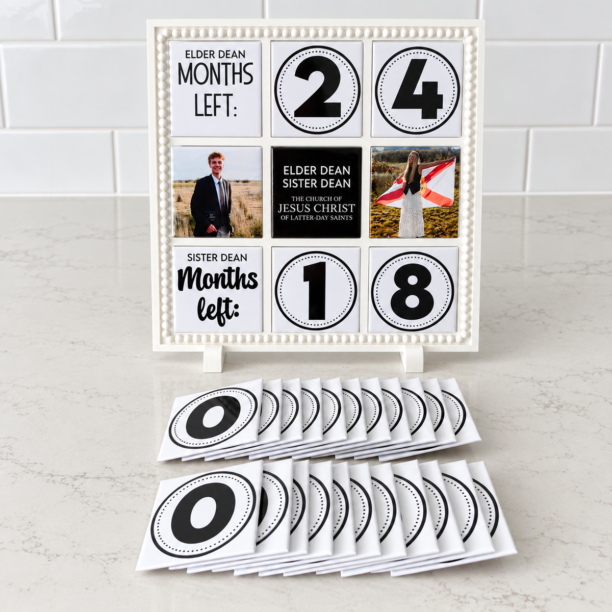 Dual Personalized Missionary Countdown Frame with Magnets
