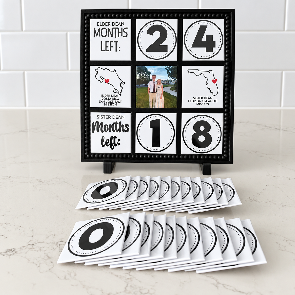 Dual Personalized Missionary Countdown Frame with Magnets