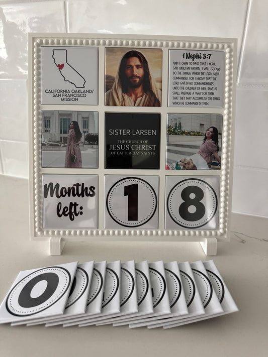 Personalized Missionary Countdown Frame with Magnets