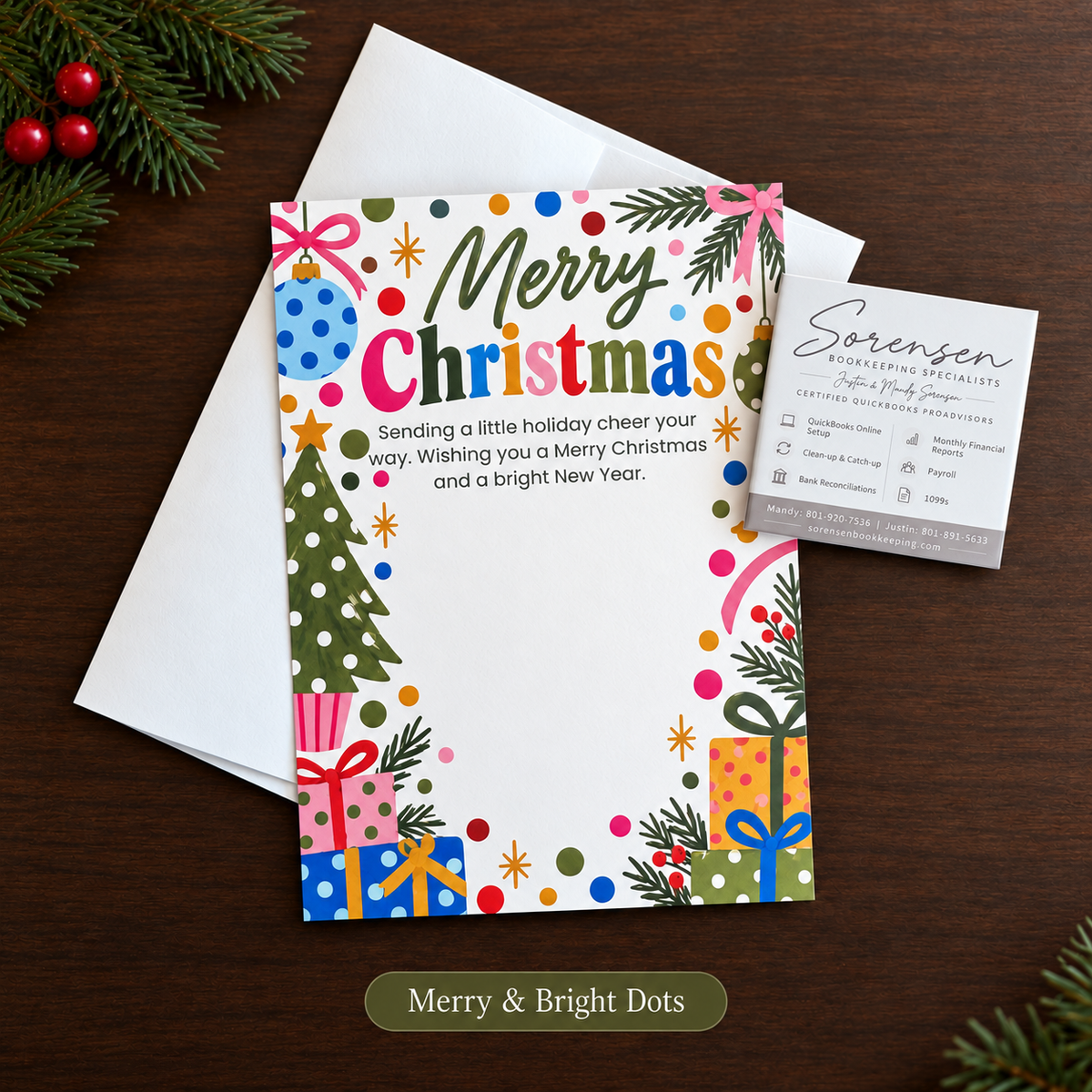Business Christmas Card with Removable Custom Magnet