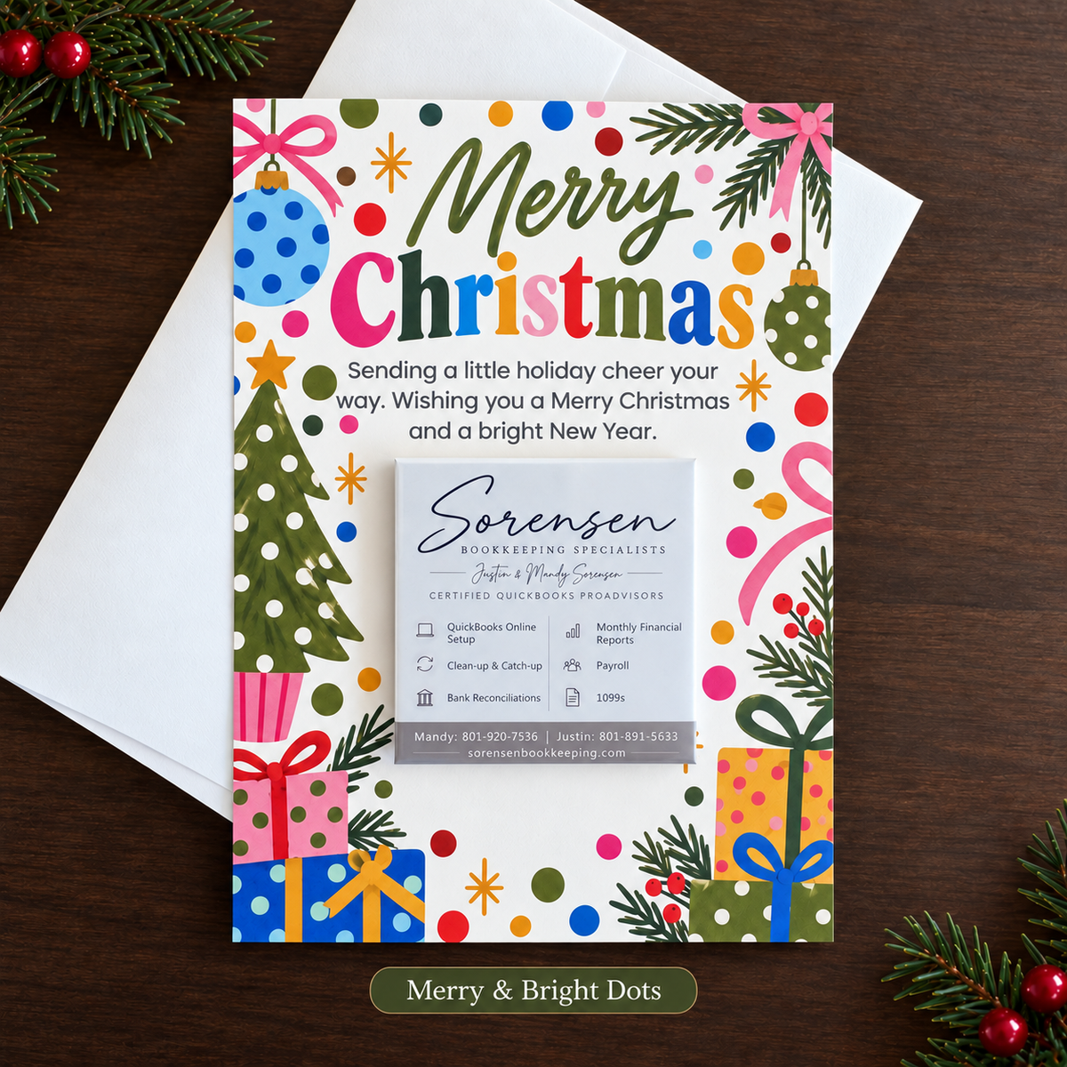 Business Christmas Card with Removable Custom Magnet