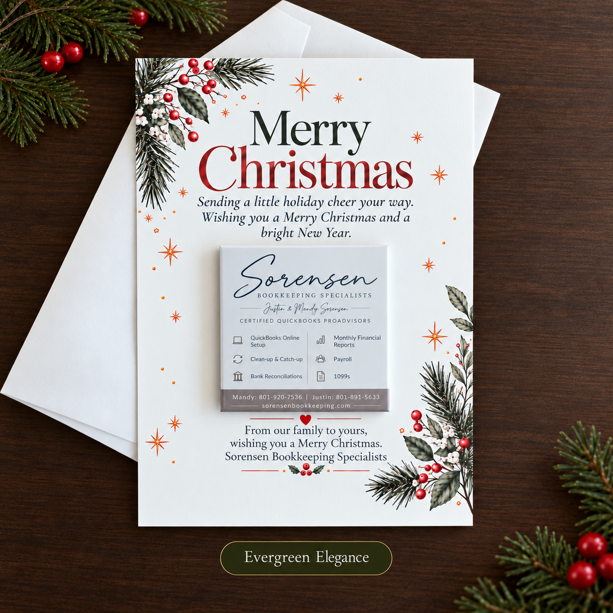 Business Christmas Card with Removable Custom Magnet