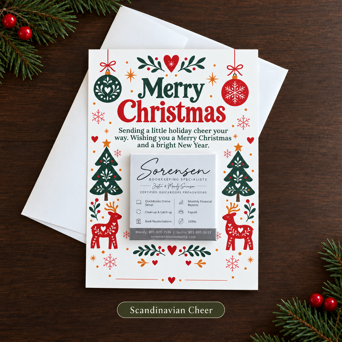 Business Christmas Card with Removable Custom Magnet