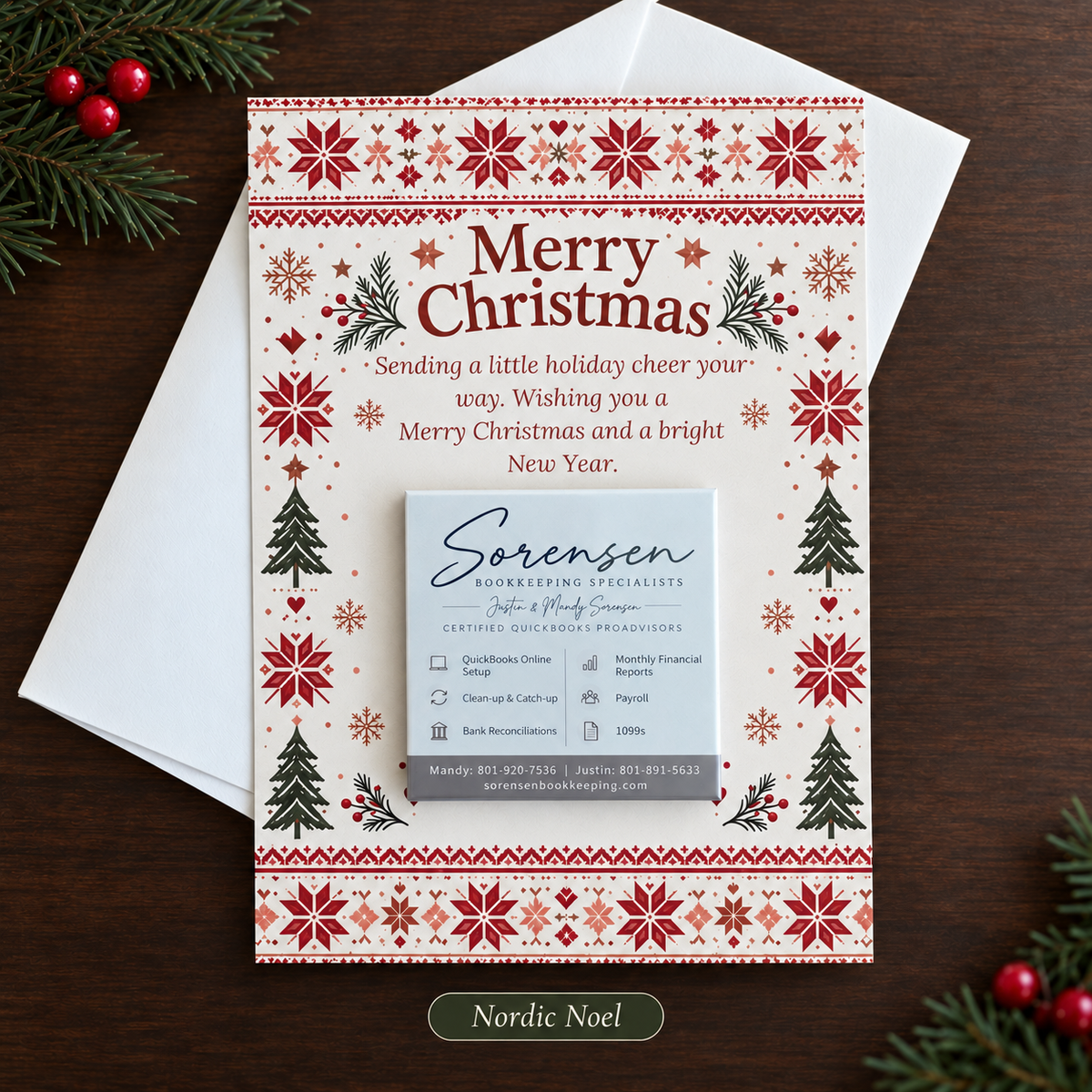Business Christmas Card with Removable Custom Magnet