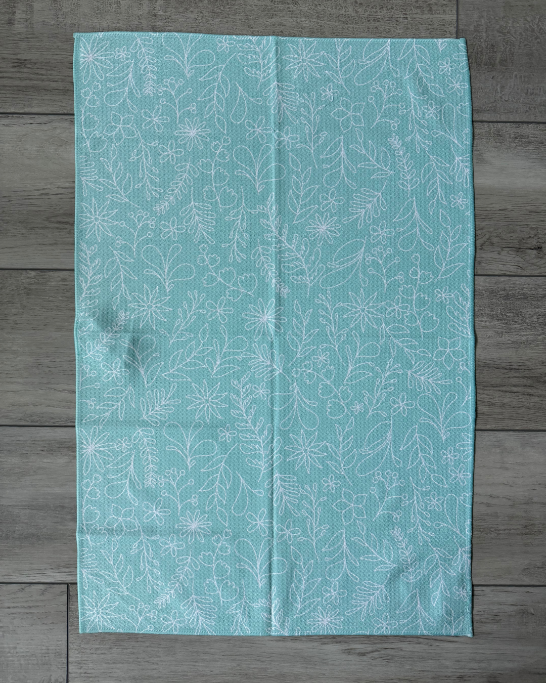 Aqua Doodle Floral Towel