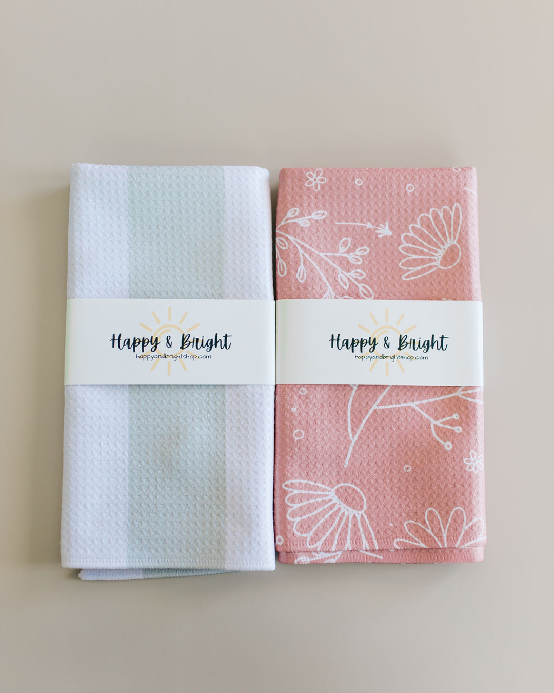 Greige and Cream Stripe Towel