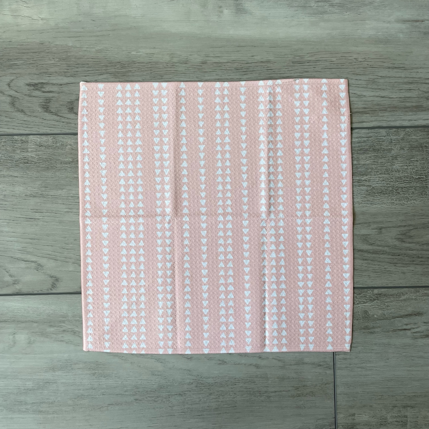 Triangles on Pink Washcloth