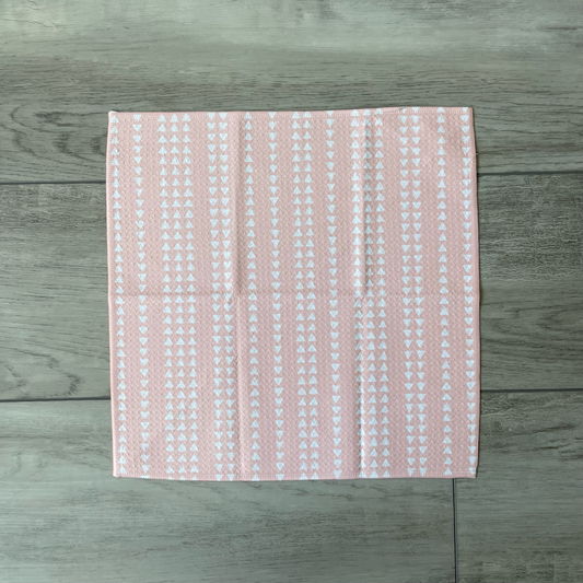 Triangles on Pink Washcloth