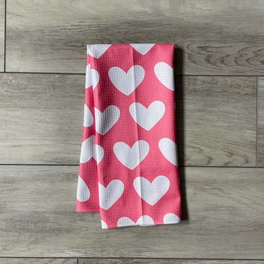 Coral Hearts Towel