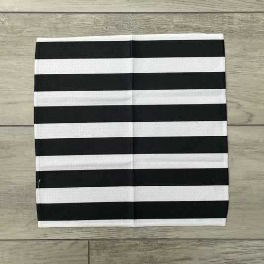 Black and White Bold Stripe Washcloth