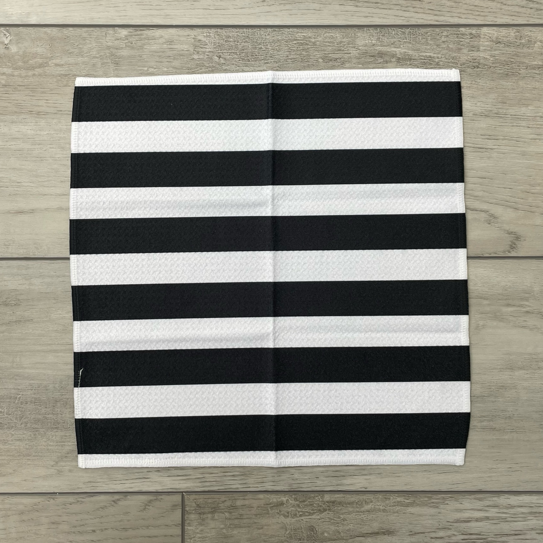 Black and White Bold Stripe Washcloth