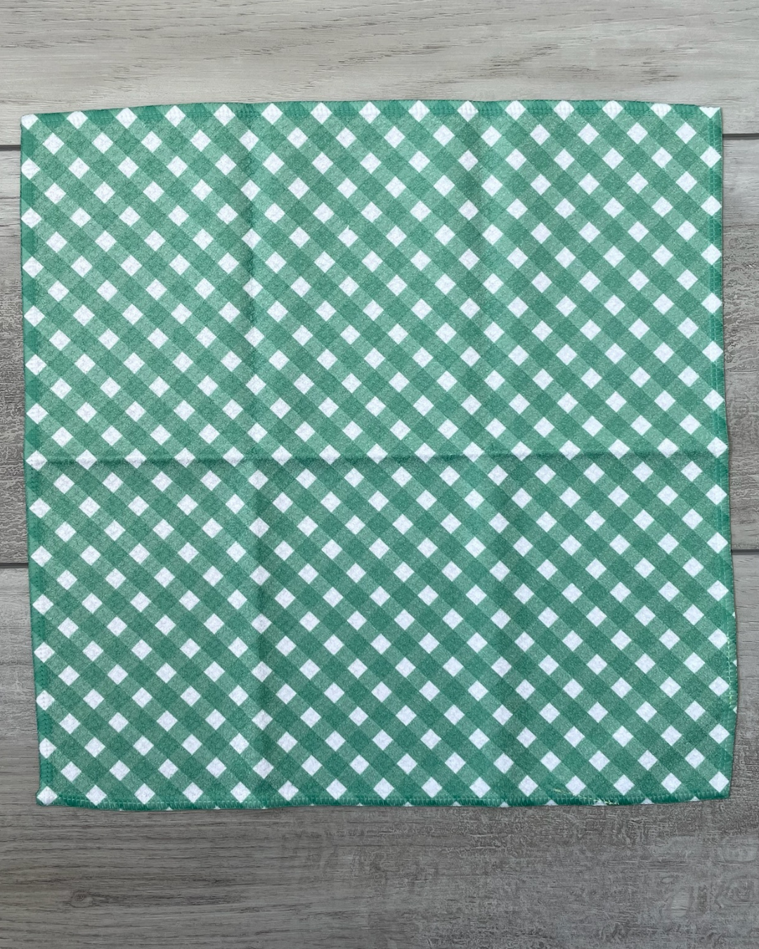 Green Gingham Washcloth