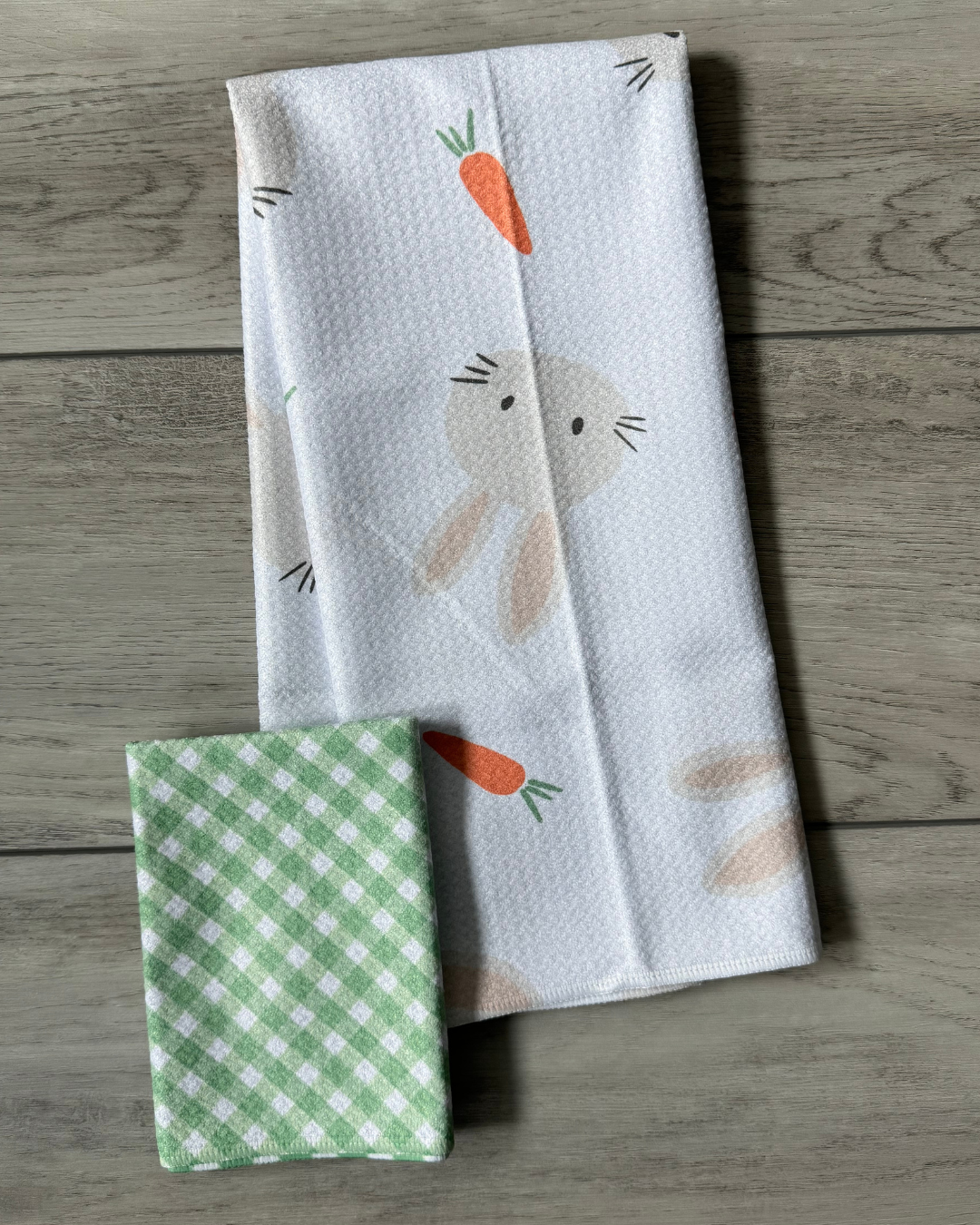 Spring Green Gingham Washcloth
