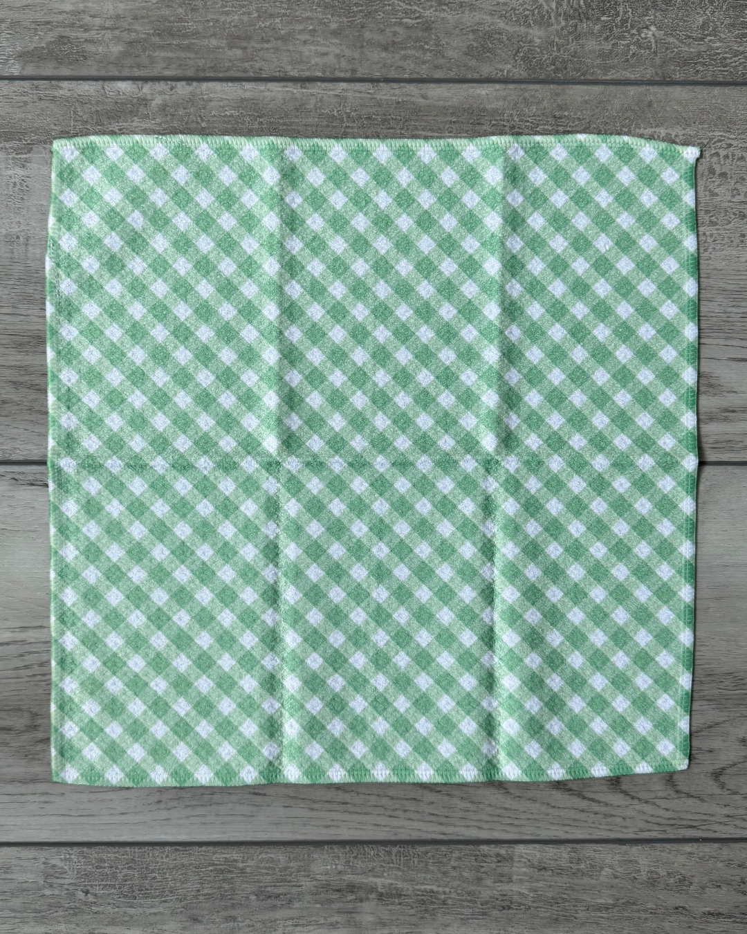 Spring Green Gingham Washcloth