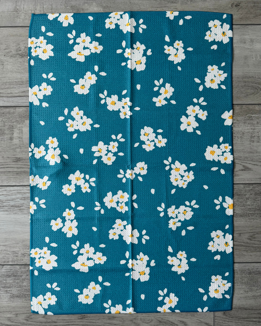 Deep Turquoise Floral Bliss Towel