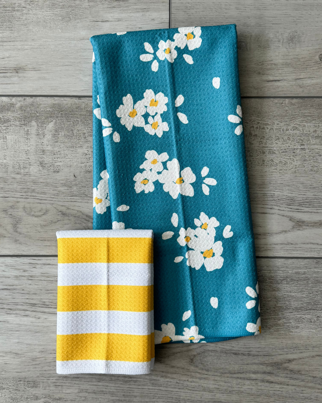Deep Turquoise Floral Bliss Towel