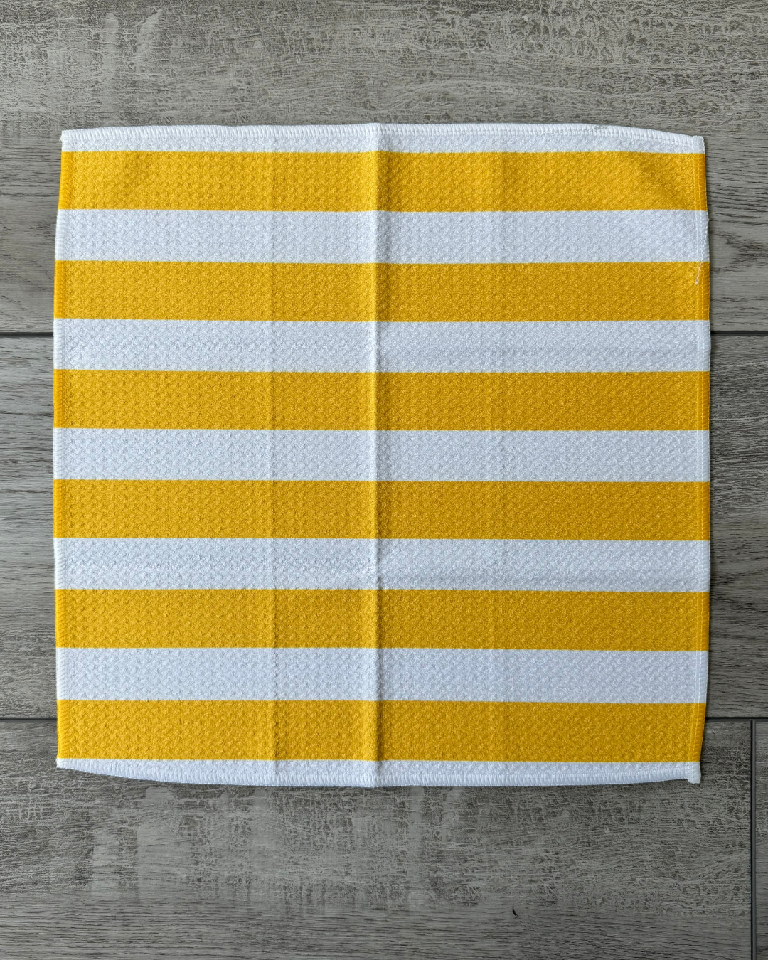 Yellow and White Bold Stripe Washcloth