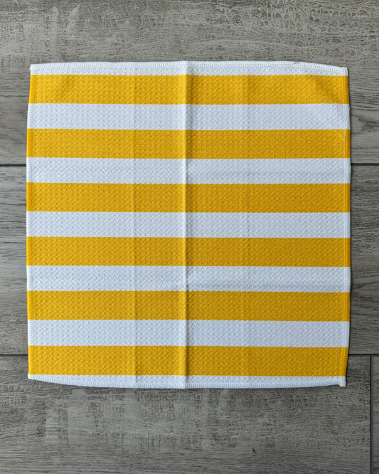 Yellow and White Bold Stripe Washcloth