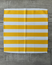 Load image into Gallery viewer, Yellow and White Bold Stripe Washcloth
