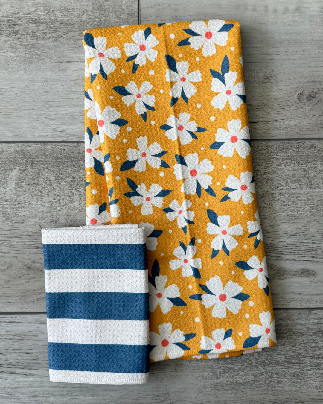 Navy and Cream Bold Stripe Washcloth
