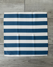 Load image into Gallery viewer, Navy and Cream Bold Stripe Washcloth
