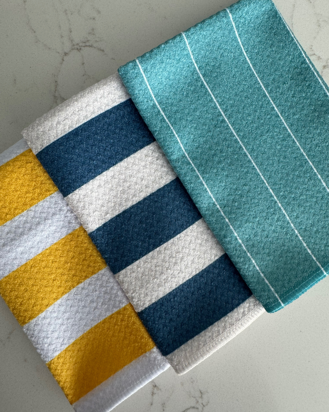 Yellow and White Bold Stripe Washcloth