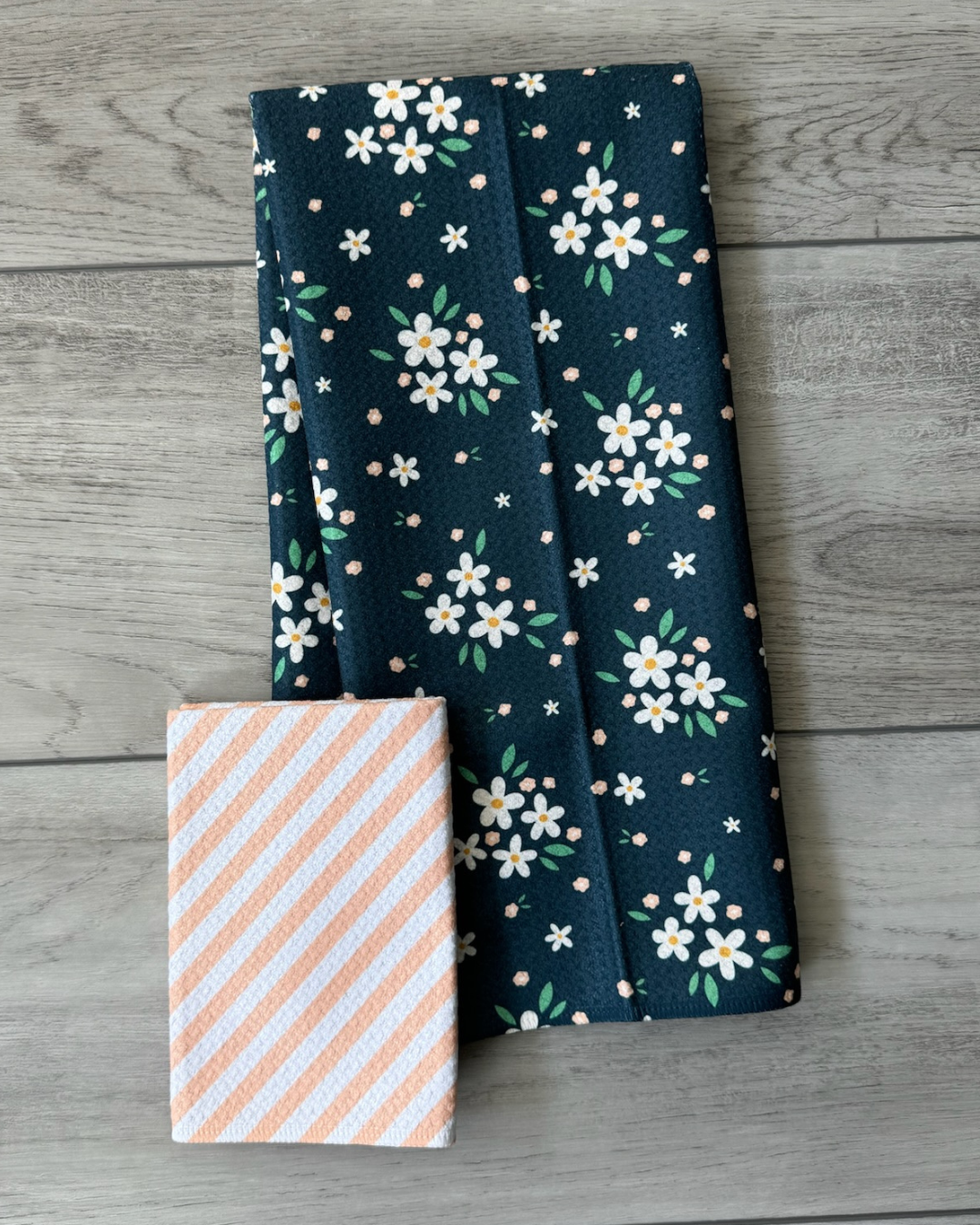Peach Diagonal Stripe Washcloth