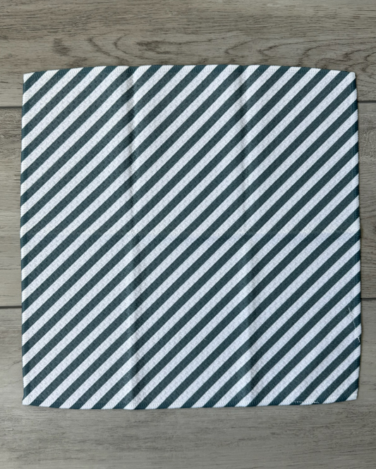 Dark Sage Diagonal Stripe Washcloth