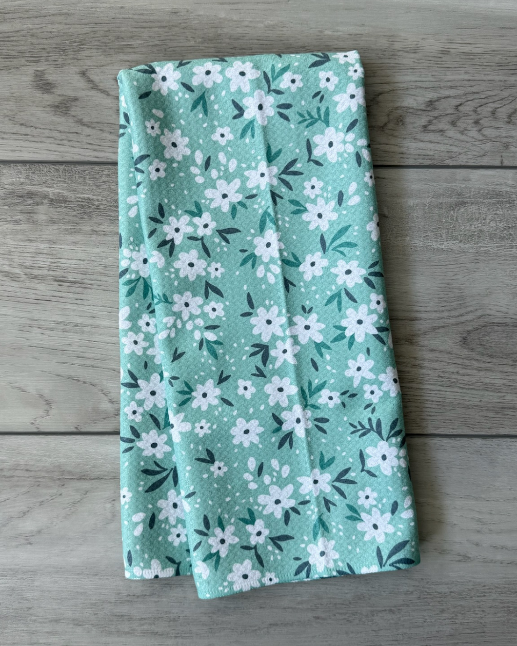 Mint Daisy Floral Towel