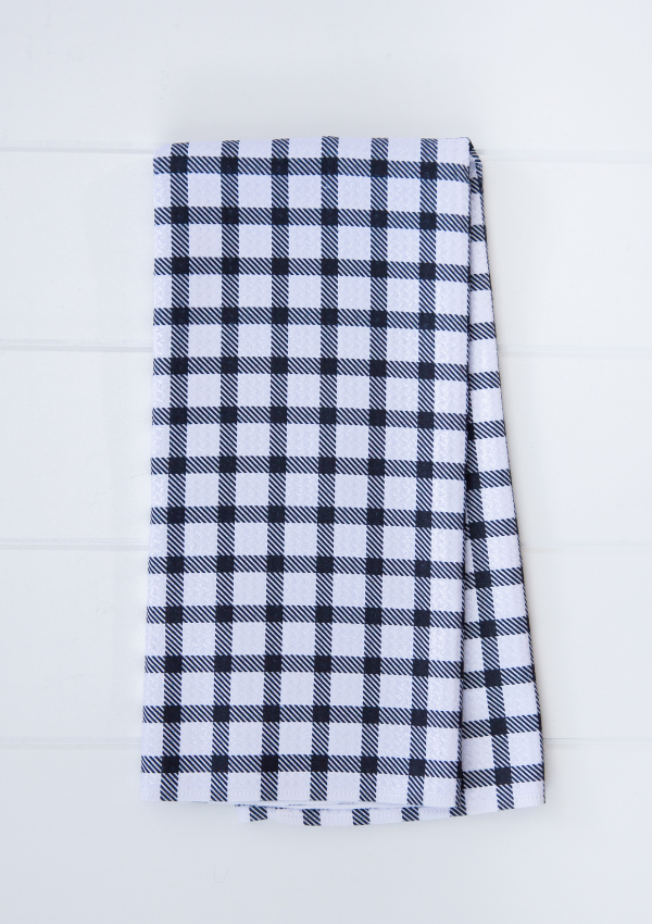 Black and White Grid Towel