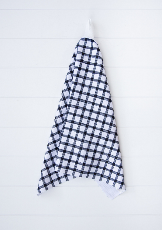 Black and White Grid Towel