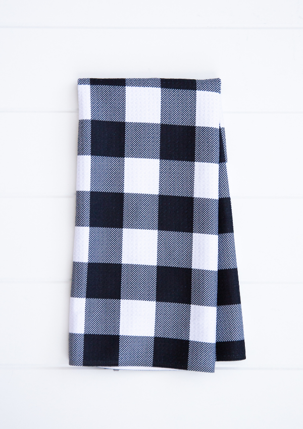 Black Buffalo Plaid Towel