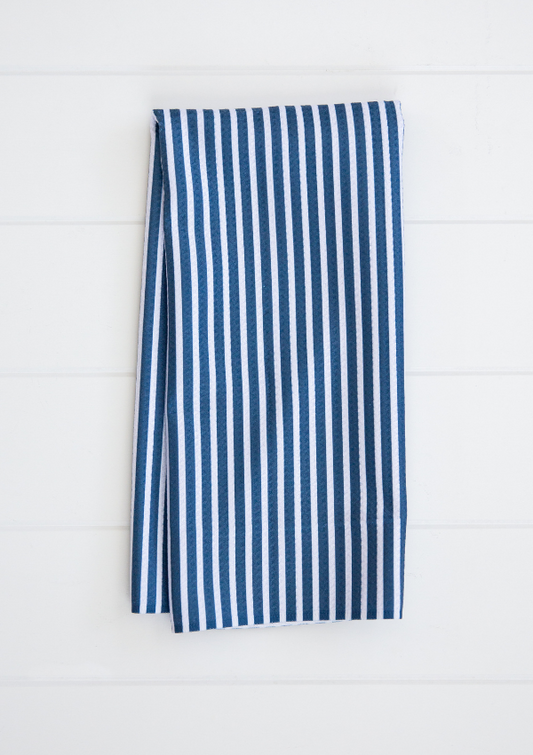Navy Pin Stripe Towel