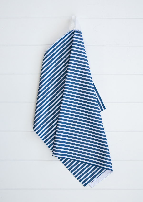 Navy Pin Stripe Towel