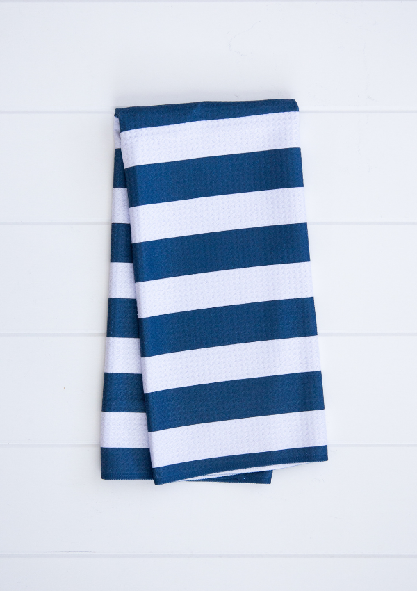 Navy Stripe Towel Happy Bright Shop