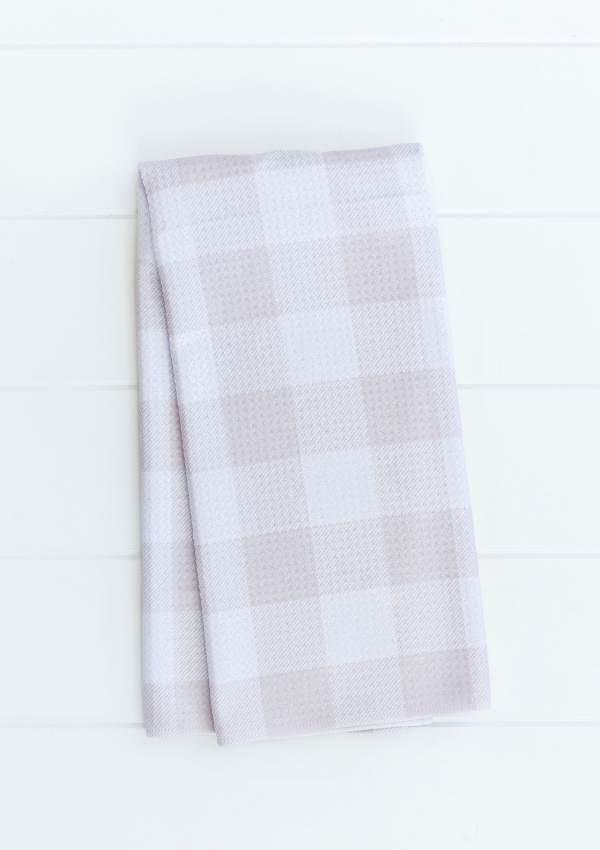 Greige Buffalo Plaid Towel