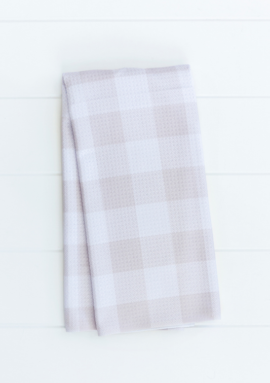 Greige Buffalo Plaid Towel